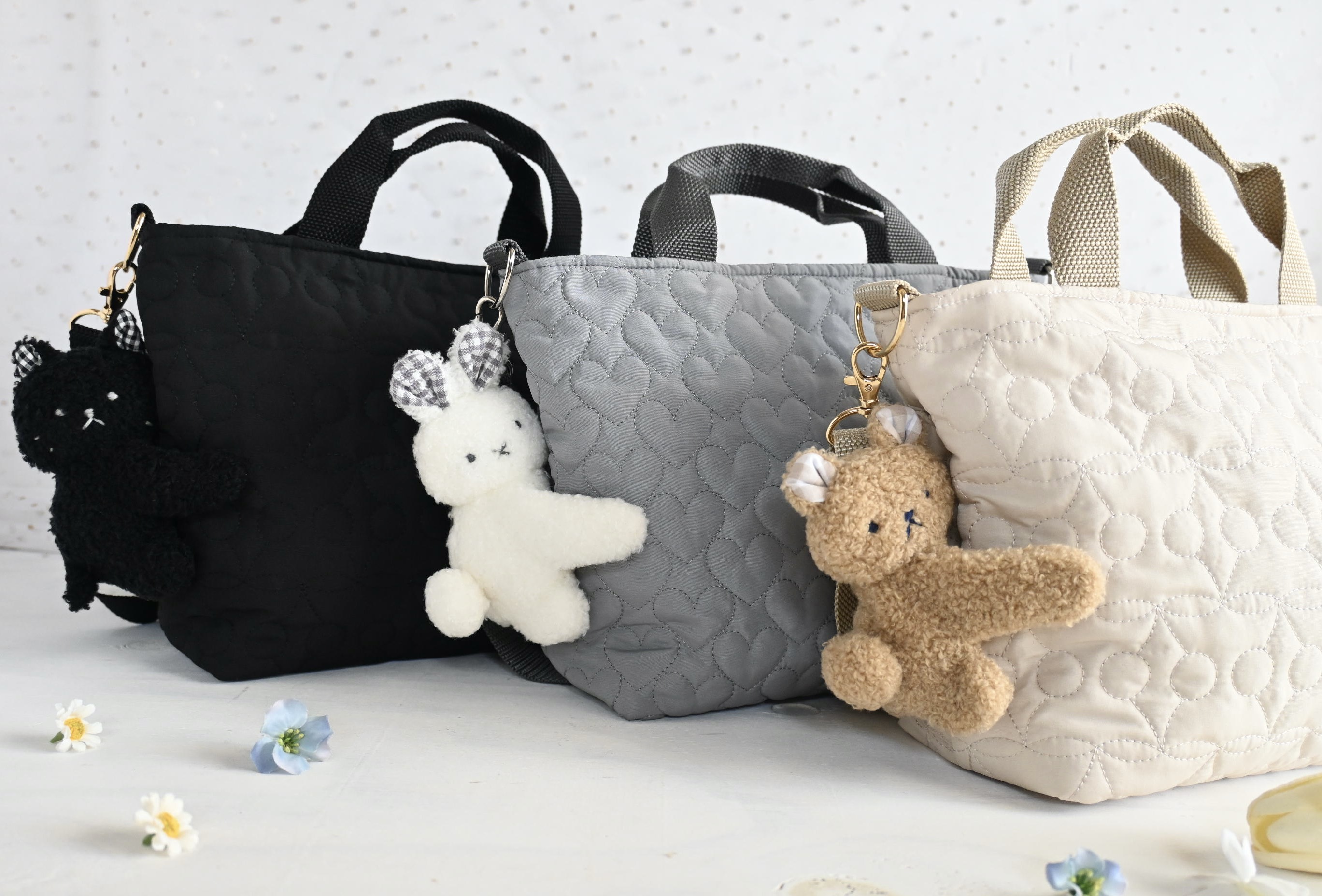 くっつきぬいぐるみ&ショルダートートバッグ 選べる3種